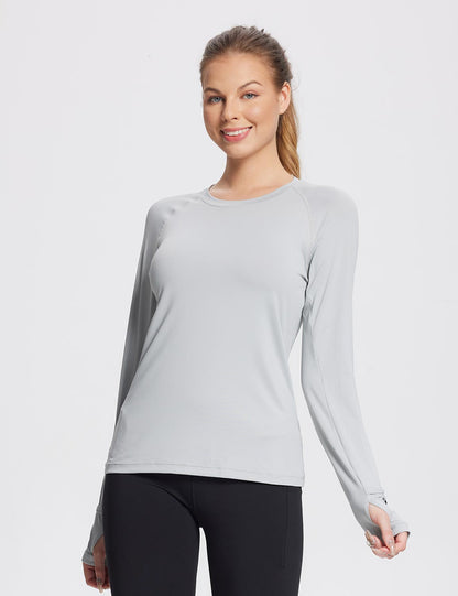 Baleaf Women's Crew Neck Long-Sleeve Sun Protection Shirts Gray Main