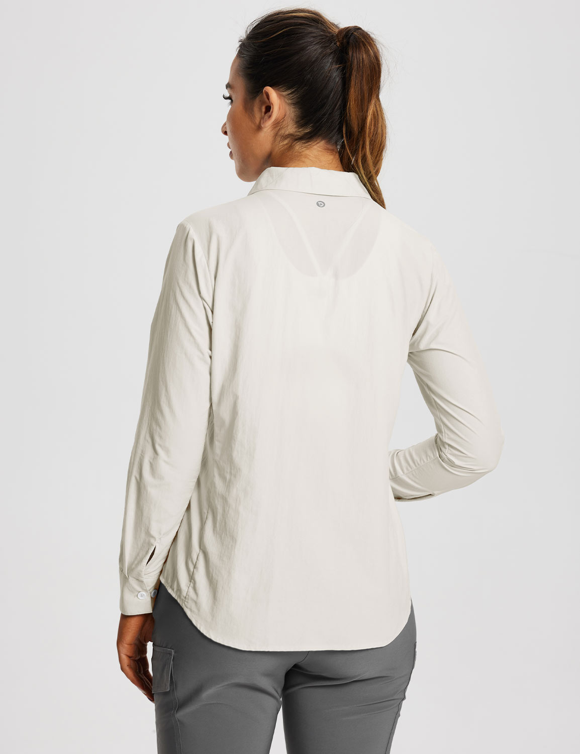 Baleaf Women's Quick-Dry UPF 50+ Sun Shirts Oatmeal Back