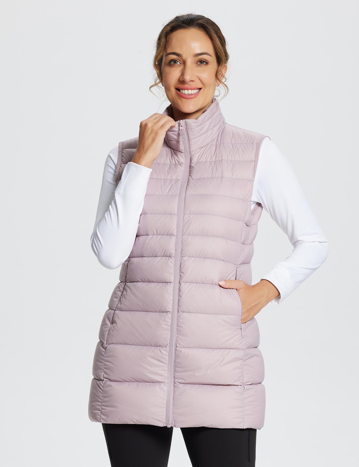 Baleaf Women's Water-Resistant Puffer Sleeveless Jacket dga070 Light Purple Main