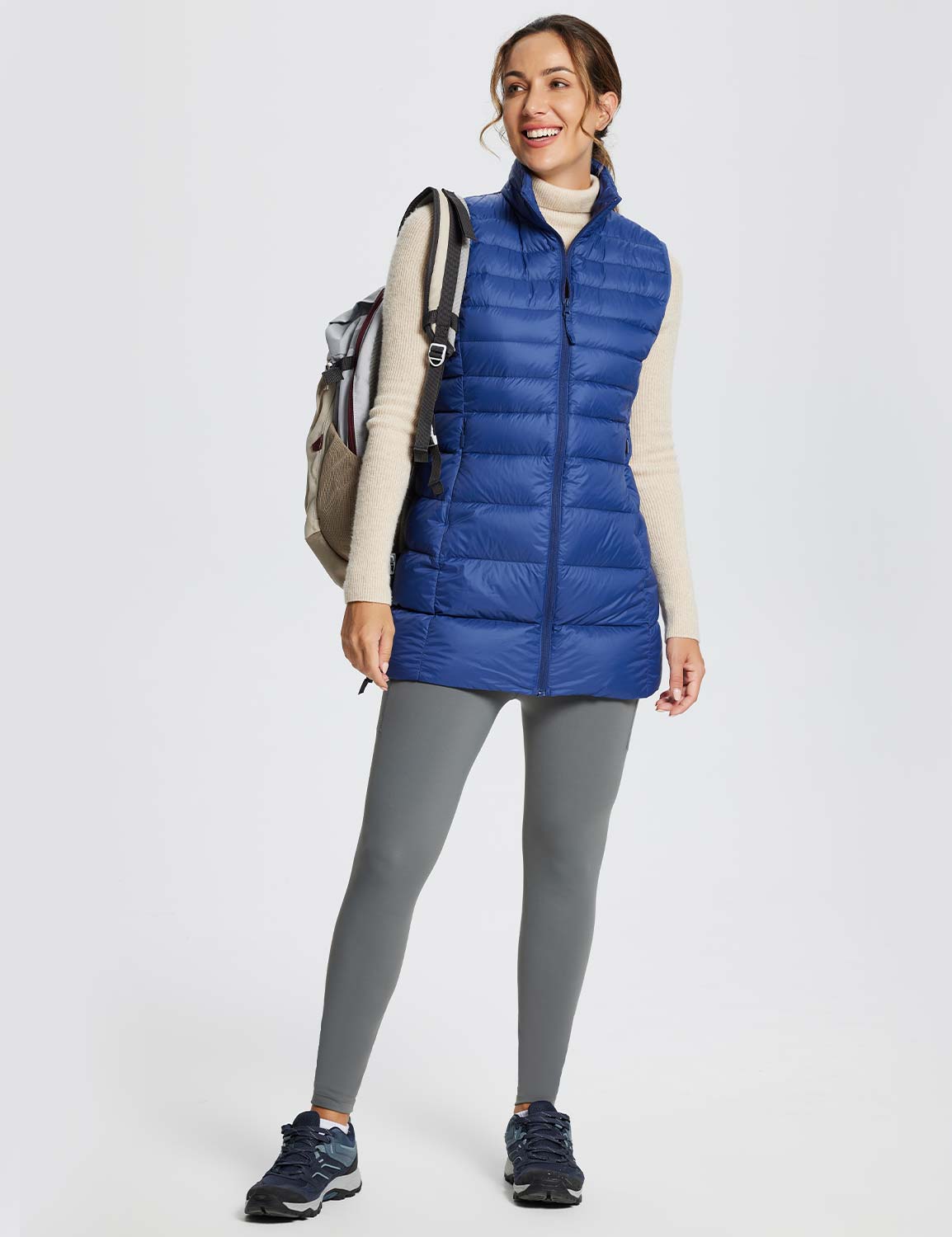 Baleaf Women's Water-Resistant Puffer Sleeveless Jacket dga070 Navy Blue Full