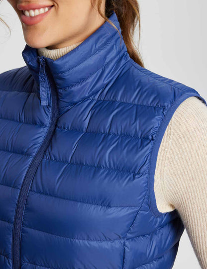 Baleaf Women's Water-Resistant Puffer Sleeveless Jacket dga070 Navy Blue Details