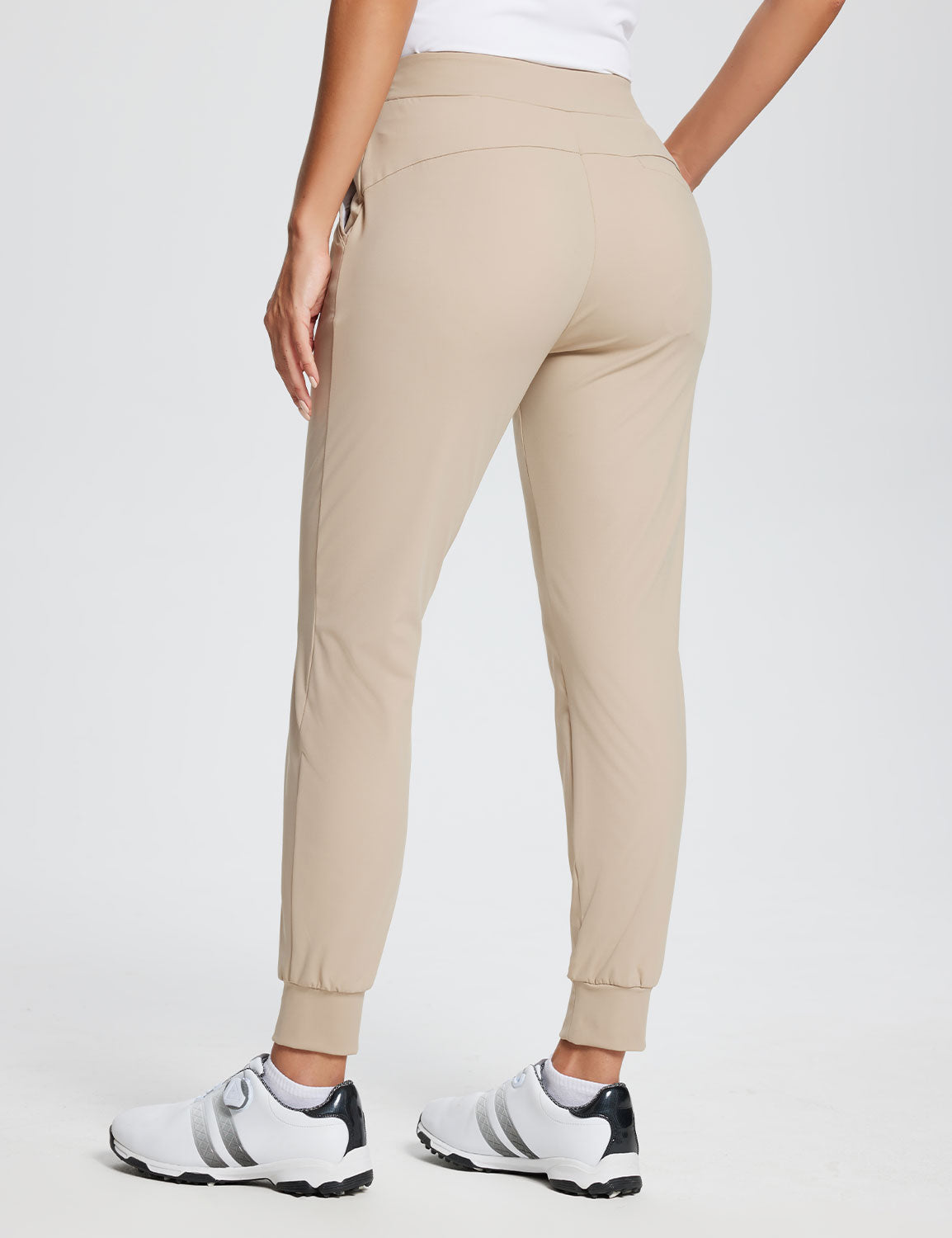 Baleaf Women's Flyleaf Quick-Dry Lightweight Joggers dfa025 Khaki Back