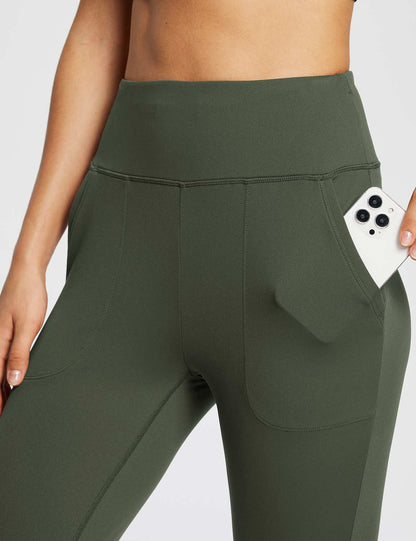 Baleaf Women's Flyleaf High-Rise Pocketed Leggings dbh060 Rifle Green Details