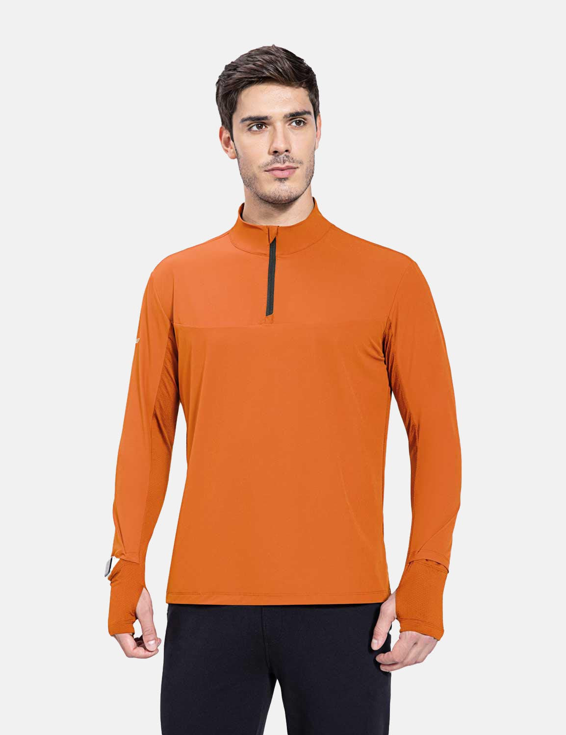 Baleaf Men's Flyleaf Watch Window 1/4 Zip Pullover cbd046 Amberglow Main