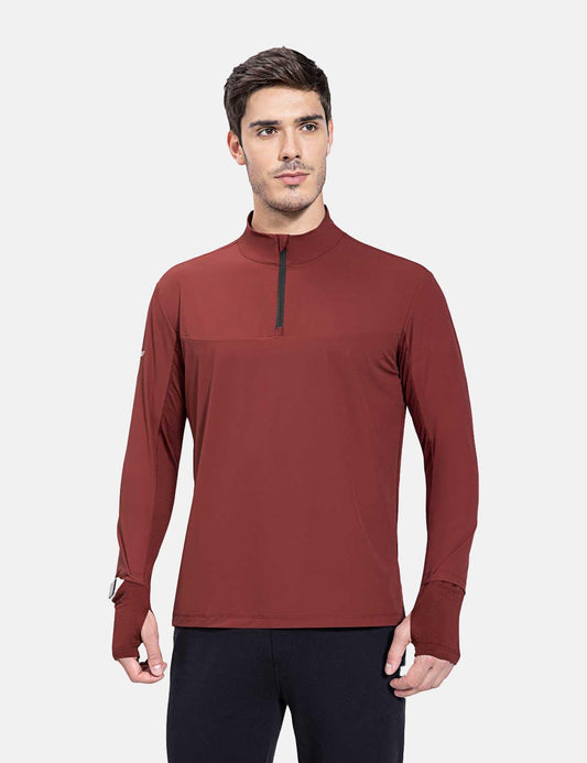 Baleaf Men's Flyleaf Watch Window 1/4 Zip Pullover cbd046 Merlot Main