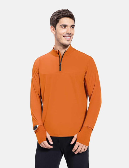 Baleaf Men's Flyleaf Watch Window 1/4 Zip Pullover cbd046 Amberglow Side