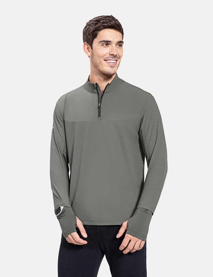 Baleaf Men's Flyleaf Watch Window 1/4 Zip Pullover cbd046 Steel Gray Side