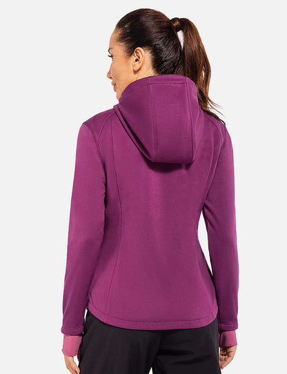 Baleaf Women's Triumph Thermal Water-Resistant Hooded Jacket cga030 Dark Purple Back