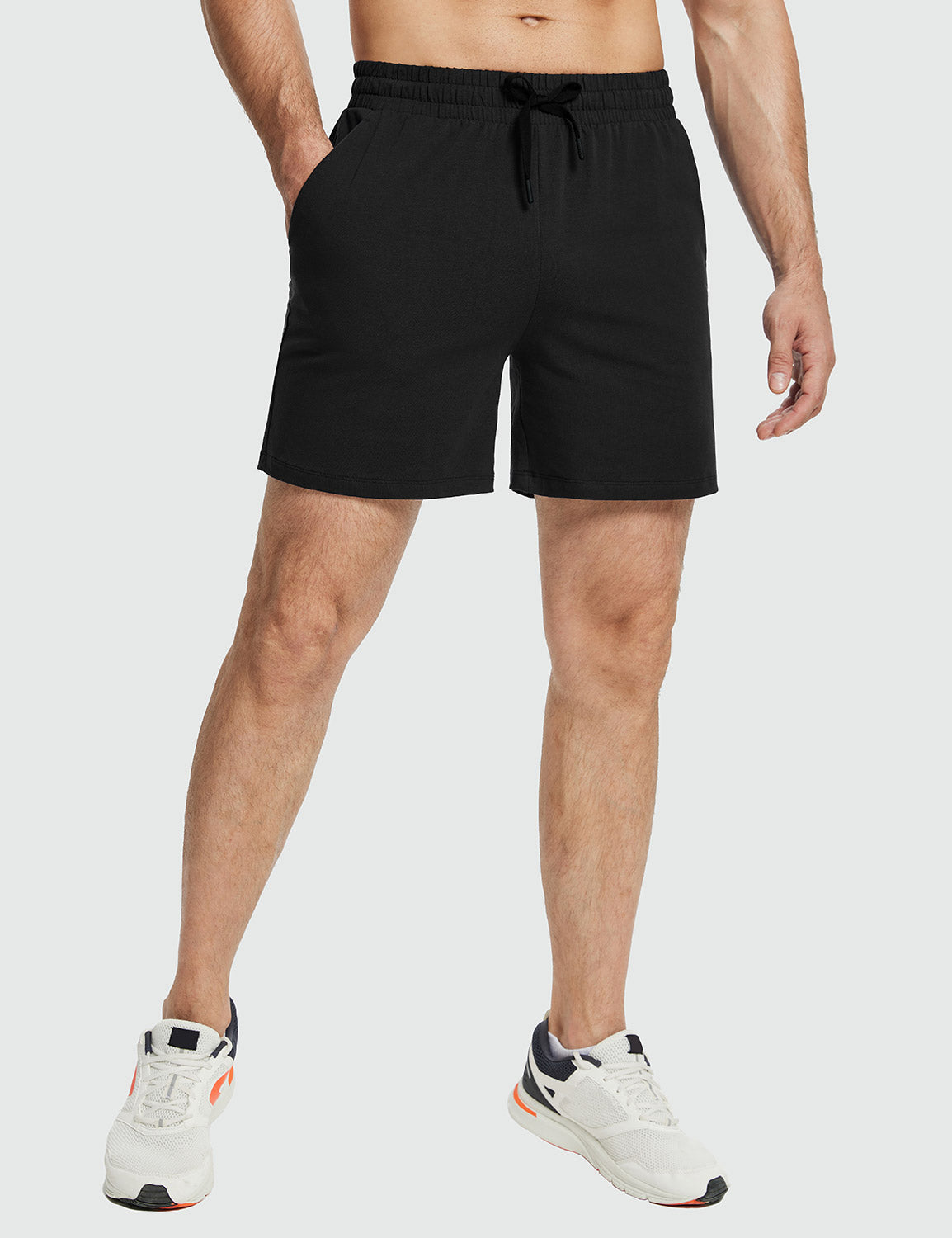 Baleaf Men's Evergreen Cotton Pocketed Shorts dbh048 Anthracite Side