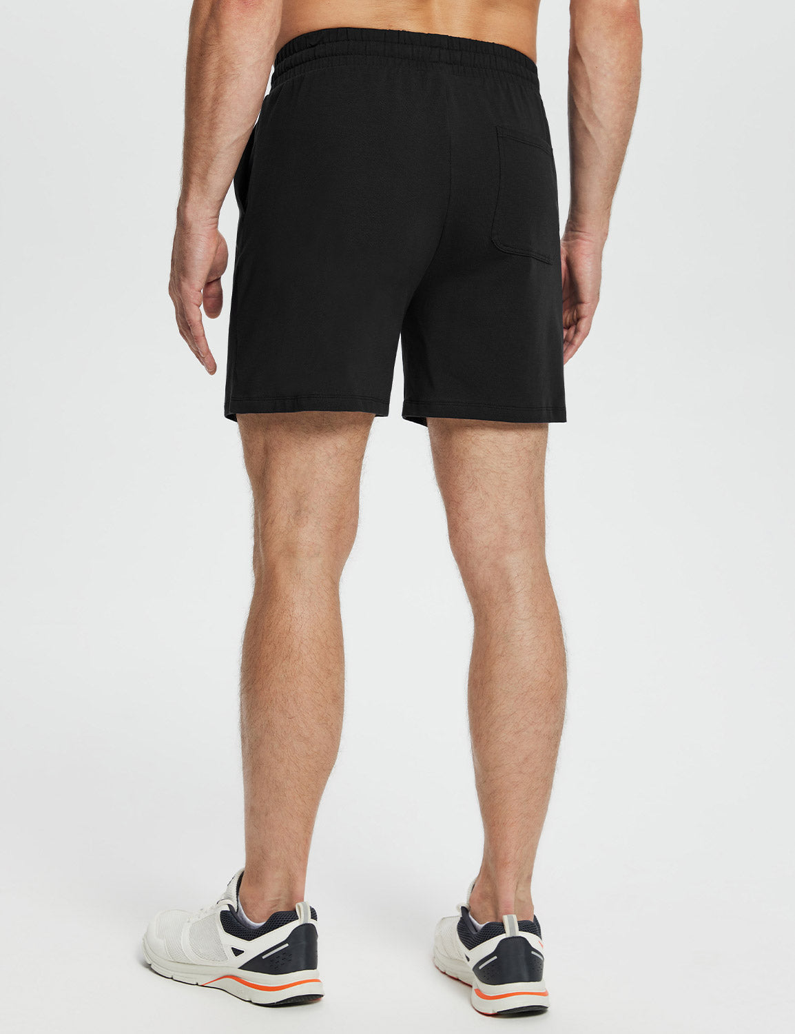 Baleaf Men's Evergreen Cotton Pocketed Shorts dbh048 Anthracite Back