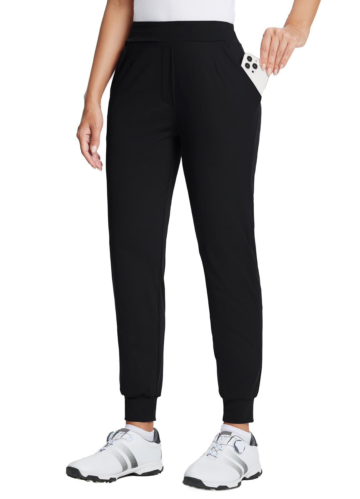 Baleaf Women's Flyleaf Quick-Dry Lightweight Joggers dfa025 Black Side