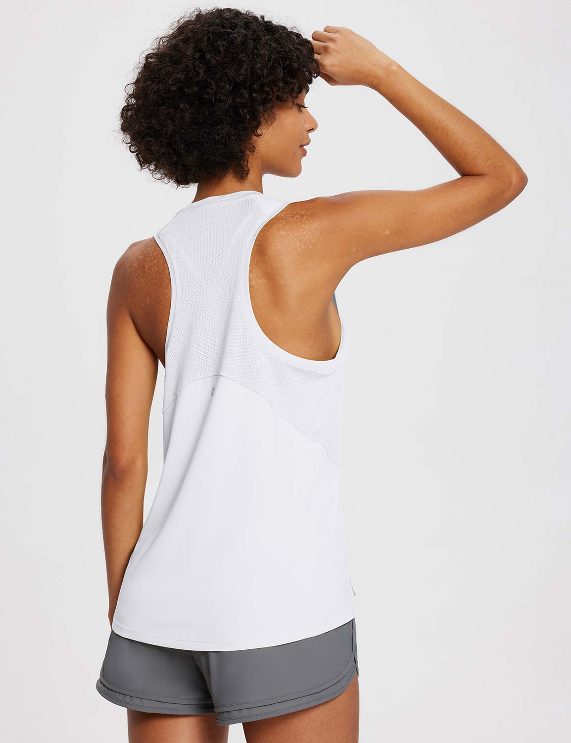 Baleaf Women's Quick-Dry Raceback Tank Top ebd014 Lucent White Back