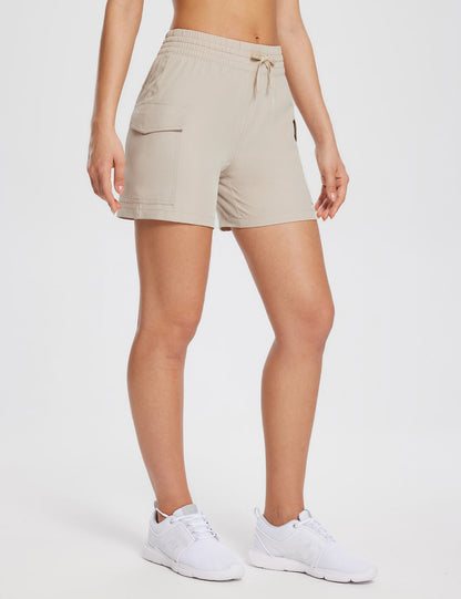 Baleaf Women's Laureate 5'' Quick-Dry Cargo Shorts ega012 Doeskin Side