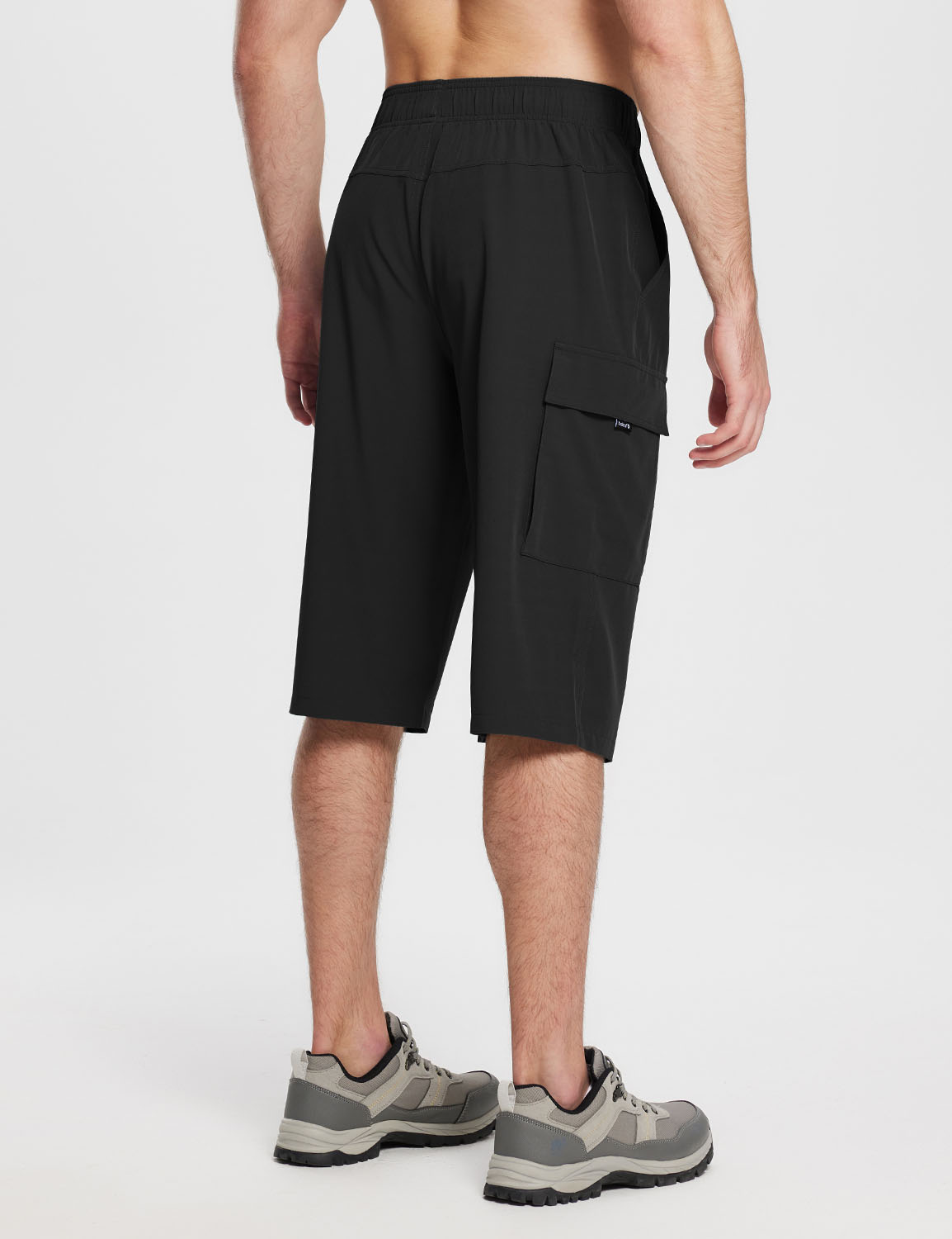 Baleaf Men's Laureate Knee-Length Cargo Shorts ega015 Anthracite Back