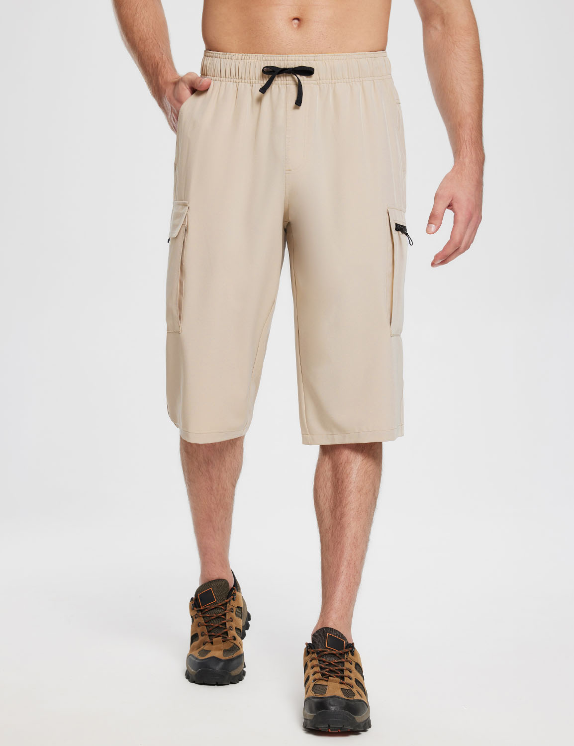 Baleaf Men's Laureate Knee-Length Cargo Shorts ega015 Doeskin Main